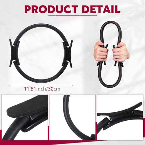 Syhood Pilates Ring 11. 81 Inch Pilates Circle Yoga Ring Magic Lightweight Flexible Workout Equipment for Fitness Physical Therapy Resistance Exercise Arms Legs