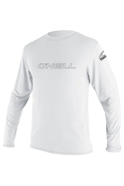 O' NEILL Men's Standard O'Neill Basic Skins UPF 50+ Long Sleeve Sun Shirt, White, Large