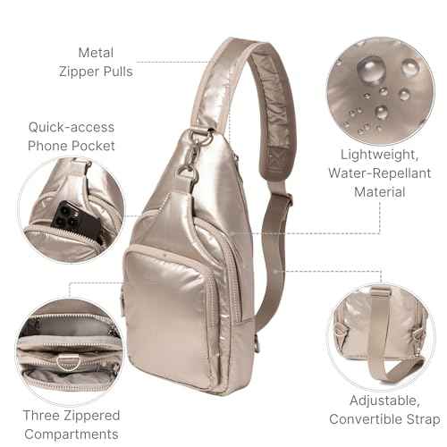 Baggallini Women's Central Park Sling 12"x7" Crossbody Bag W/Convertible Adjustable Shoulder Strap