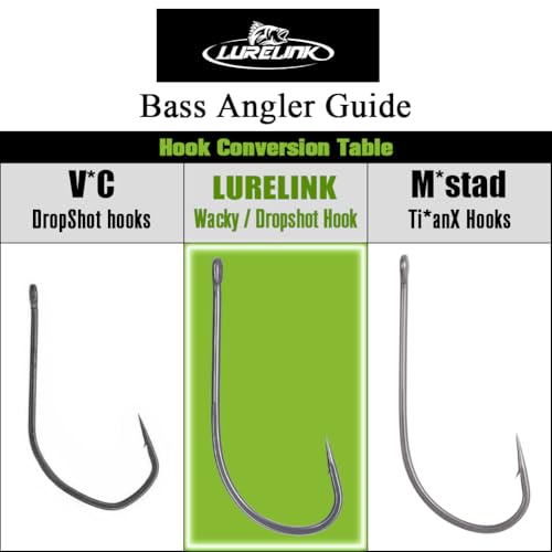 Drop Shot Hooks for Bass Fishing 2/0 Pack of 25 - Wacky & Neko Rig Finesse Worms