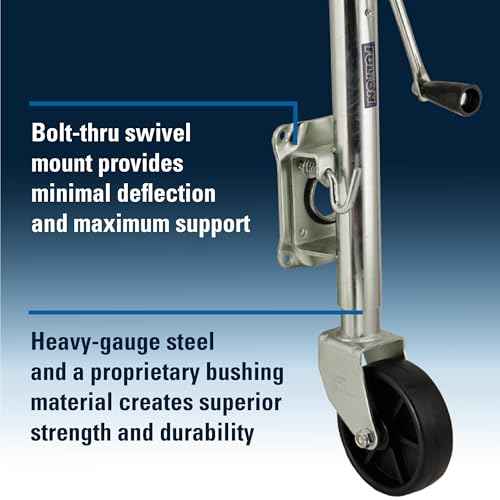 Fulton TJ12000101 Marine Trailer Jack, 1,200 lbs. Lift Capacity, Sidewind, Bolt-On Side Mount, 10 Inch Travel