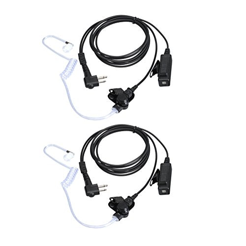 2 Pack Acoustic Tube Headset with Microphone for Motorola Walkie Talkies