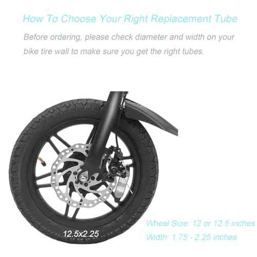 Loxan 2 Pack 12.5x2.25 Bike Inner Tubes Compatible with 12 and 12.5 inches Electric Scooters, 12 1/2 x 2 1/4 inch Replacement Bicycle Tubes with Angled Valve Stem for Electric Bike, E-Bike