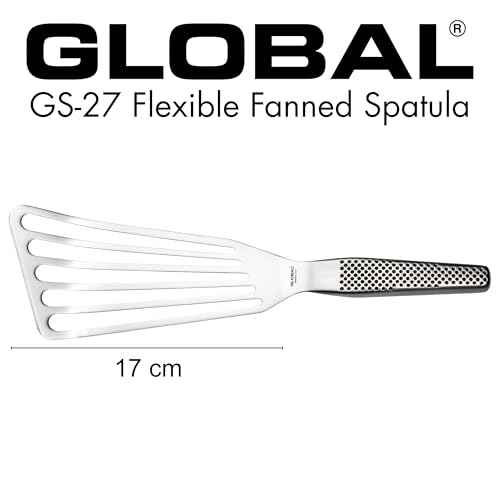 Global Fish Spatula, Rust Resistant Stainless Steel, Angled Slotted Turner, GS-27