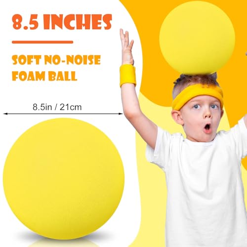 8.5 Inch Foam Bouncy Balls Set - Soft Lightweight Playground Sport Balls for Kids