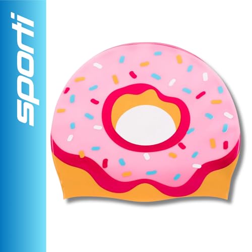 Sporti Unisex Limited Edition Silicone Swim Cap - Donut Pink Adult