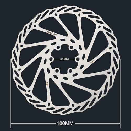 180mm Disc Brake Rotor With 6 Bolts & T25 Torx Tool, Stainless Steel Bike Rotor for Mountain Bike/Road Bike/MTB/BMX, Fits 44mm Threaded Hub (Anti-Rust & Heat-Resistant) (180mm*1pcs)