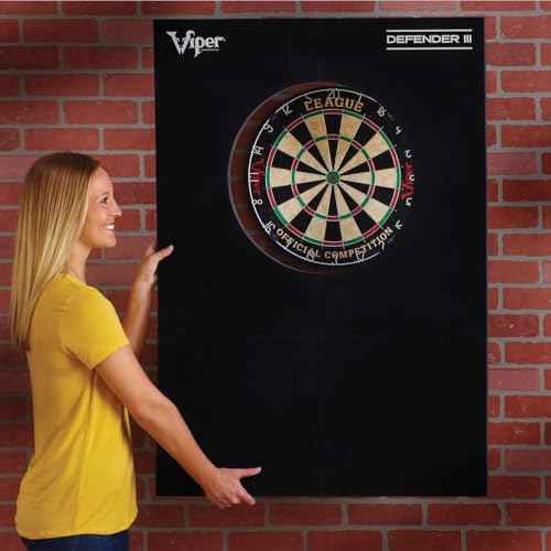 Viper Defender III Extended Length Dartboard Surround Wall Protector, Fits 17.75" and 18" Bristle Dartboards, Compression-Fit Easy Mounting, 45" H x 32" W x 1" Thickness