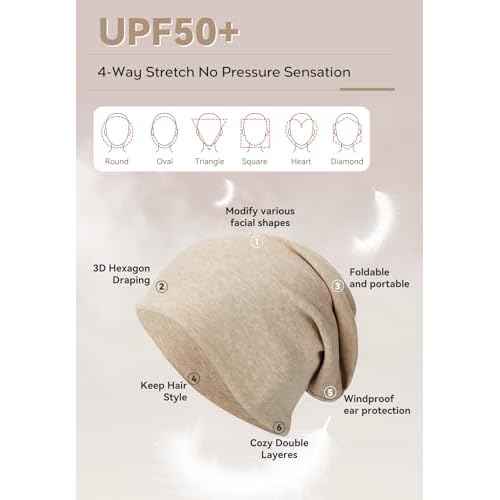 Zando Slouchy Dwarf Beanie Hats for Women Men - Breathable Cozy Cotton Sleep Cap Thin Chemo Headwear for Hip-Pop Halloween