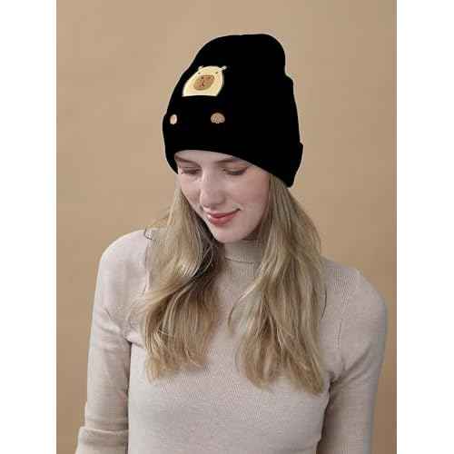 Capybara Hat Beanie Gifts for Women Men Funny Capybara Lover Christmas Birthday Decoration Embroidered Knit Gifts