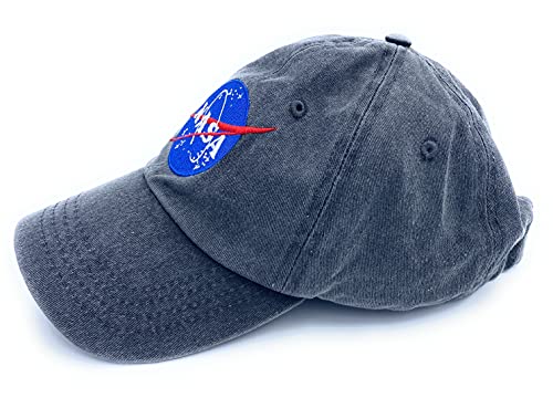Vintage NASA Baseball Cap - Unisex Cotton Dad Hat Medium Black