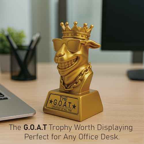 Goat Trophy ? 7" G.O.A.T. Resin Award for Fantasy Football, Office Desk, Best Player Trophy