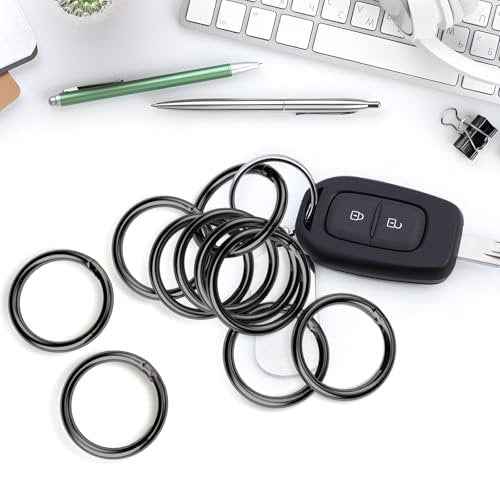 10 Pcs Metal Spring Round Carabiner Inner Diameter 1 Inch O Rings Clip Spring Ring for Keychains, Purse, Bag, Handbag