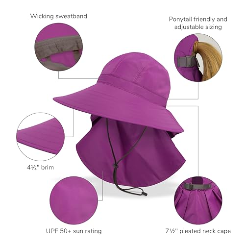 Sunday Afternoons Sundancer Hat - One Size Saltwater Wide Brim Sun Hat with Neck Cape