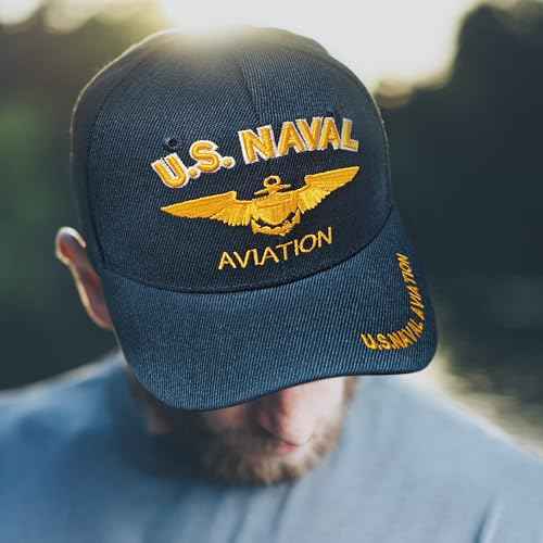 Navy Naval Aviation Emblem Blue Licensed Embroidered Cap Hat