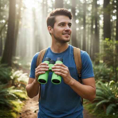 Barska Crush 10x42 Binoculars ? Lightweight, Compact & Shockproof Design in Bright Colors for Hiking, Travel, Concerts, Sports, Great Gift Idea ? Case & Strap Included