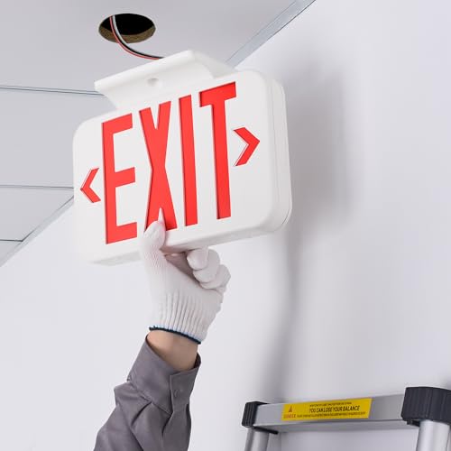 Emergency Exit Sign Double Face LED UL Certified Fire Retardant 1-Pack