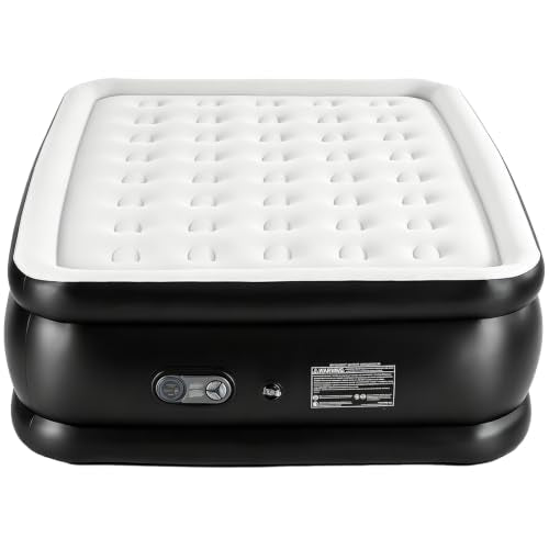 Sweetcrispy 18-Inch Queen Air Mattress with High Capacity Pump, Non-Slip Base
