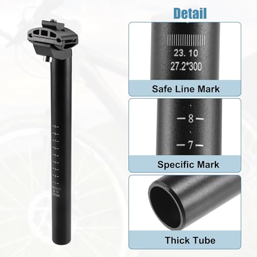 Aluminum Bike Seat Post 300x27.2mm Mountain & Road Bike Saddle Pole