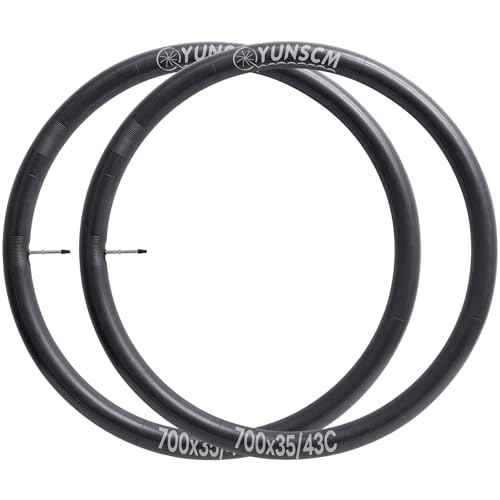 YUNSCM 2-PCS 700x35C/38C/40C/42C/43C Bike Tubes FV60mm Presta Valve 35/43-622 Inner Tube 700C Bicycle Tubes Compatible with 700 x 35C 700x38C 700 x 40C 700x42C 700x43C Bike Tire Tubes(G-191)