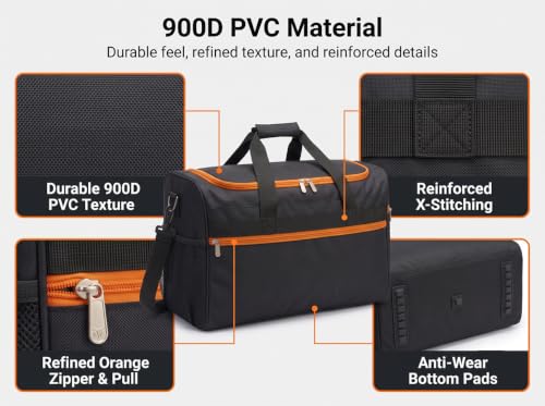 Heavy-Duty Football Bag Holds 6 Official Size Footballs with Pockets and Adjustable Strap