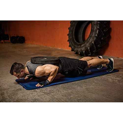 Harbinger Ribbed Durafoam Exercise Mat 5/8-Inch, Blue