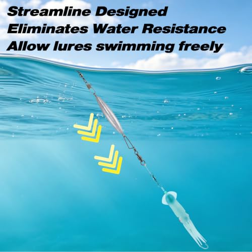4oz Inline Trolling Lead Sinkers - Saltwater Fishing Weights 5 Pack