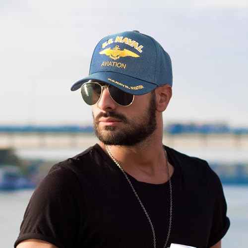 Navy Naval Aviation Emblem Blue Licensed Embroidered Cap Hat