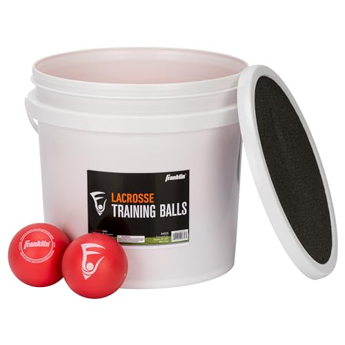 Franklin Sports Soft Training Lacrosse Ball Bucket - (20) Kids Soft Rubber Lacrosse Balls for Indoor + Outdoor Play - Official Size Youth Lax Equipment for Kids + Beginners