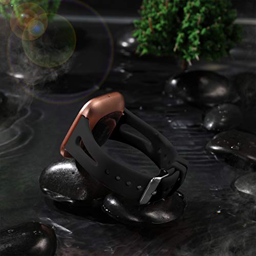 Large Black Silicone Fitbit Versa 2 Bands for Women Men - Comfortable & Durable