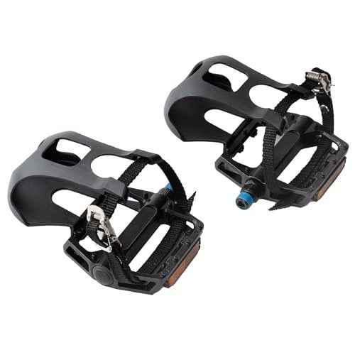 1 Pair Bike Pedals with Toe Cages for Peloton, Spin, & Outdoor Bikes - Aluminum 9/16" Replacement Parts