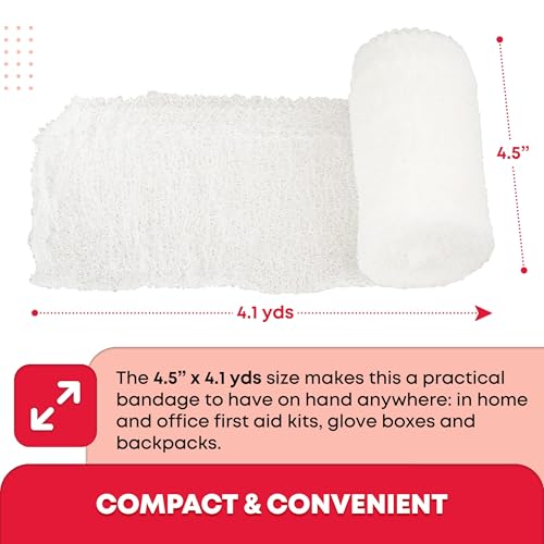 Sterile 6-Ply Gauze Bandage Roll 4.5 x 4.1 Yards - Latex-Free First Aid