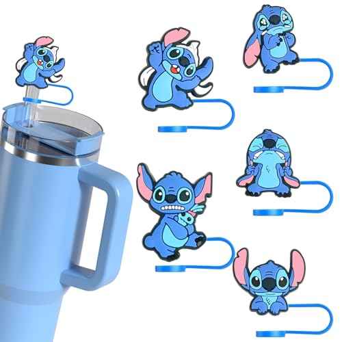 10 mm Straw Cover Cap for Stanley Cup 30 Oz 40 Oz, 5 Pcs Straw Topper for Tumbler, Funny Tip Covers for Stanley Cup Accessories