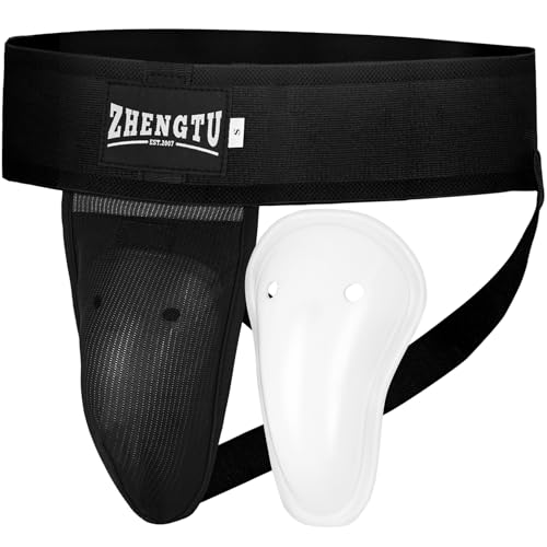 Groin Protector Cup for Men and Boys, Black, Small - Martial Arts & Sports Gear