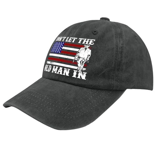Don't Let The Old Man in Hat Motivational Baseball Cap - Retirement Gift for Men, One Size, All Black