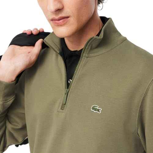 Lacoste Men's Core Collection Regular Fit Classic Zip Up Mock Neck Sweatshirt