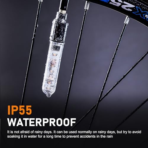 2 Pcs Multicolored Waterproof Bike Wheel Lights - Neon Flashing Spoke Lamps