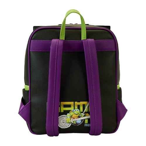 Loungefly Teenage Mutant Ninja Turtles 40th Anniversary Vintage Arcade Mini Backpack, Black/Charcoal, Taglia unica