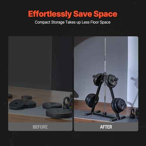 VEVOR Weight Plate Rack, A Frame Weight Plate Tree for 2-Inch Weight Plates, Standard Weight Plate Tree, 300 lbs Load Capacity Weight Storage Holder, Home Gym Barbell Rack Storage Stand, Black