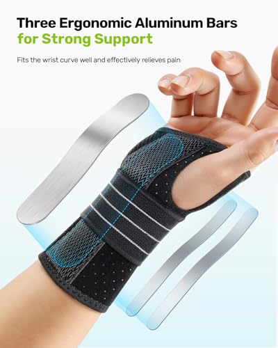 Rakiie 2 Pack Carpal Tunnel Wrist Support Brace - Purple, M