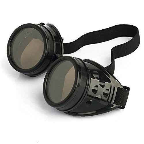 Steampunk Goggles Glasses Vintage Welding Gothic(Black)