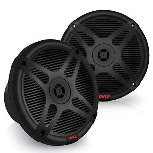 Pyle 6.5 Inch Marine Speakers - Coaxial 2-Way Waterproof Component Speaker Pair | Audio Stereo Sound System with Wireless RF Streaming Support | 6.5" In., 600 Watt - Pyle PLMRF65SB