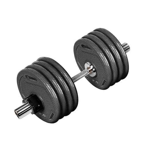 Fitvids Olympic Dumbbells Set & Dumbbells Bar, Loadable for 2-inch weight plates, Adjustable Weight for Strength Training and Fitness Exercises
