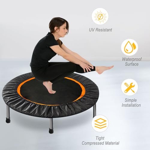 40-Inch Small Trampoline Spring Cover - Black, 6-Leg Variation