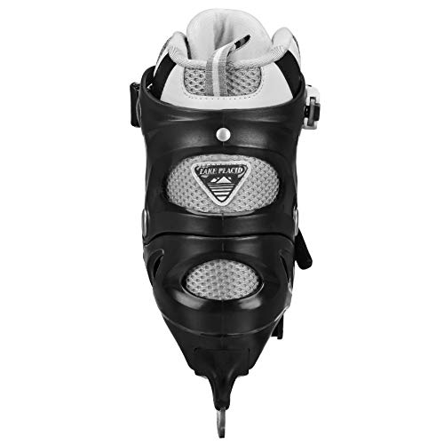 Adjustable Youth Ice Skates for Kids - Black/White, Medium Size