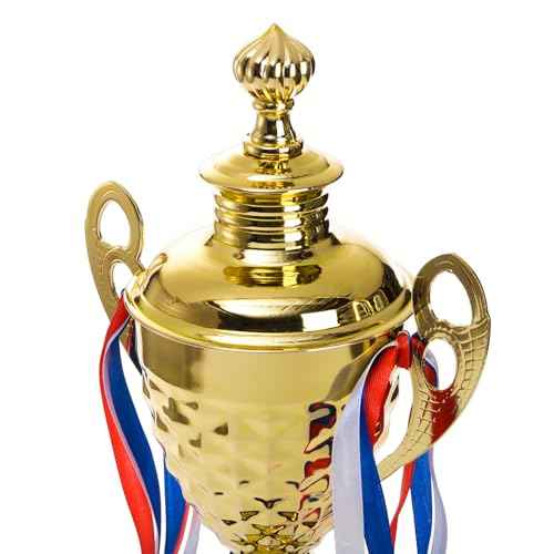 Fasmov Large Trophy Cup for Custom Trophy Keepsake, Gold Award for Sports, Tournaments, Competitions, 14.5 inches