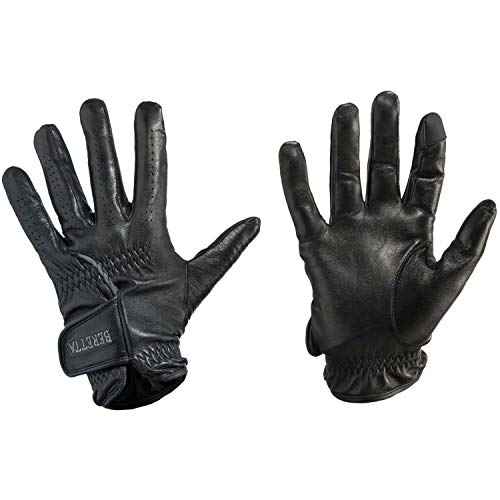 Beretta Unisex Leather Shooting Gloves with Touch-Screen Compatible Index Finger - Breathable Soft Thin Maximum Grip Adjustable Cuffs
