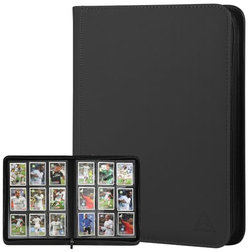 Black 9 Pocket Card Binder - 540 Capacity Waterproof PU Leather Organizer for MTG TCG Sports Cards