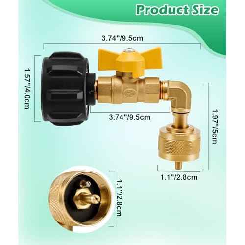 WADEO Propane Refill Adapter for 1lb Fuel Keg, Propane Adapter 20lb to 1lb Converter with Control Valve ONLY for Fuel Keg Refillable Propane Cylinder 1 lb