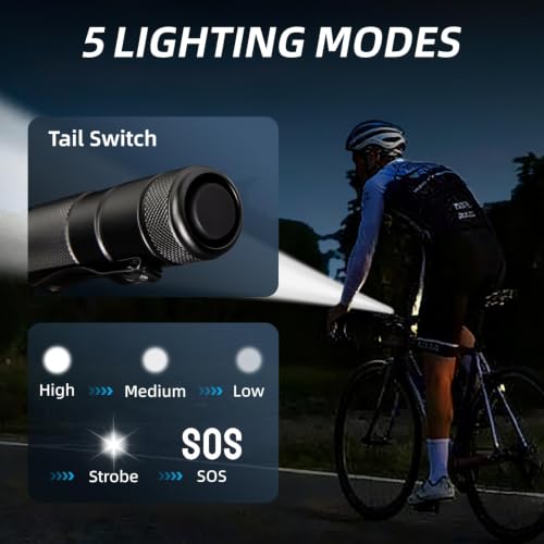 Mini LED Tactical Flashlight 1000 Lumens, 5 Modes, IP65 Waterproof, Compact EDC